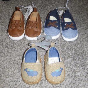 Set of 3 Baby Newborn Toddler Shoes Old Navy Carter's 0-3 Month *NEW W/ TAGS*